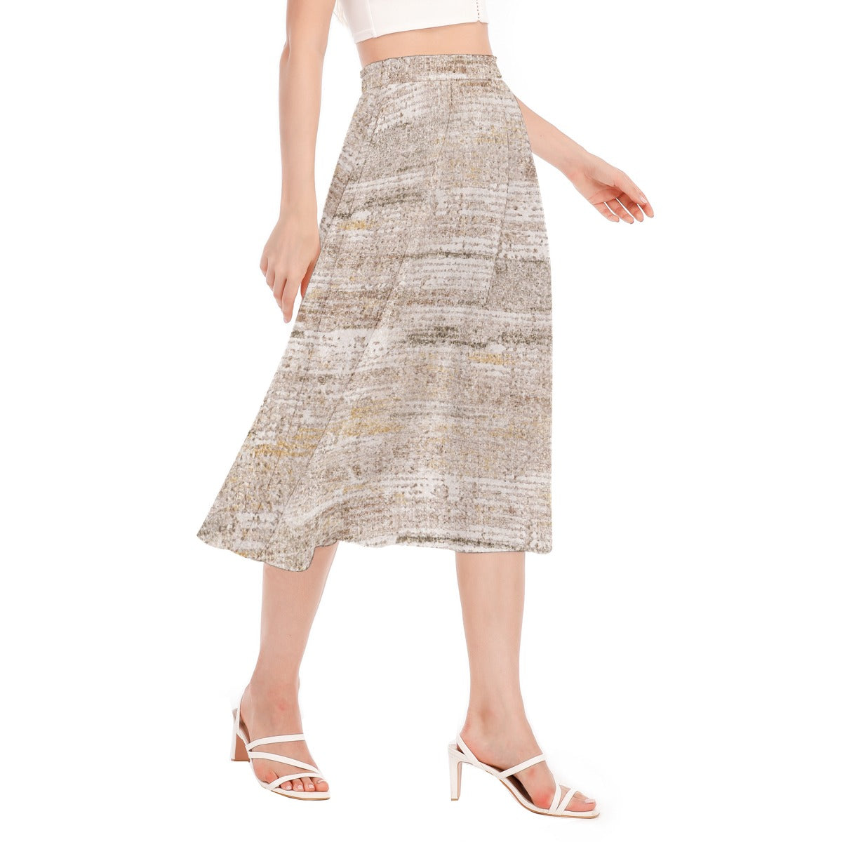 All-Over Print Women's Long Section Chiffon Skirt