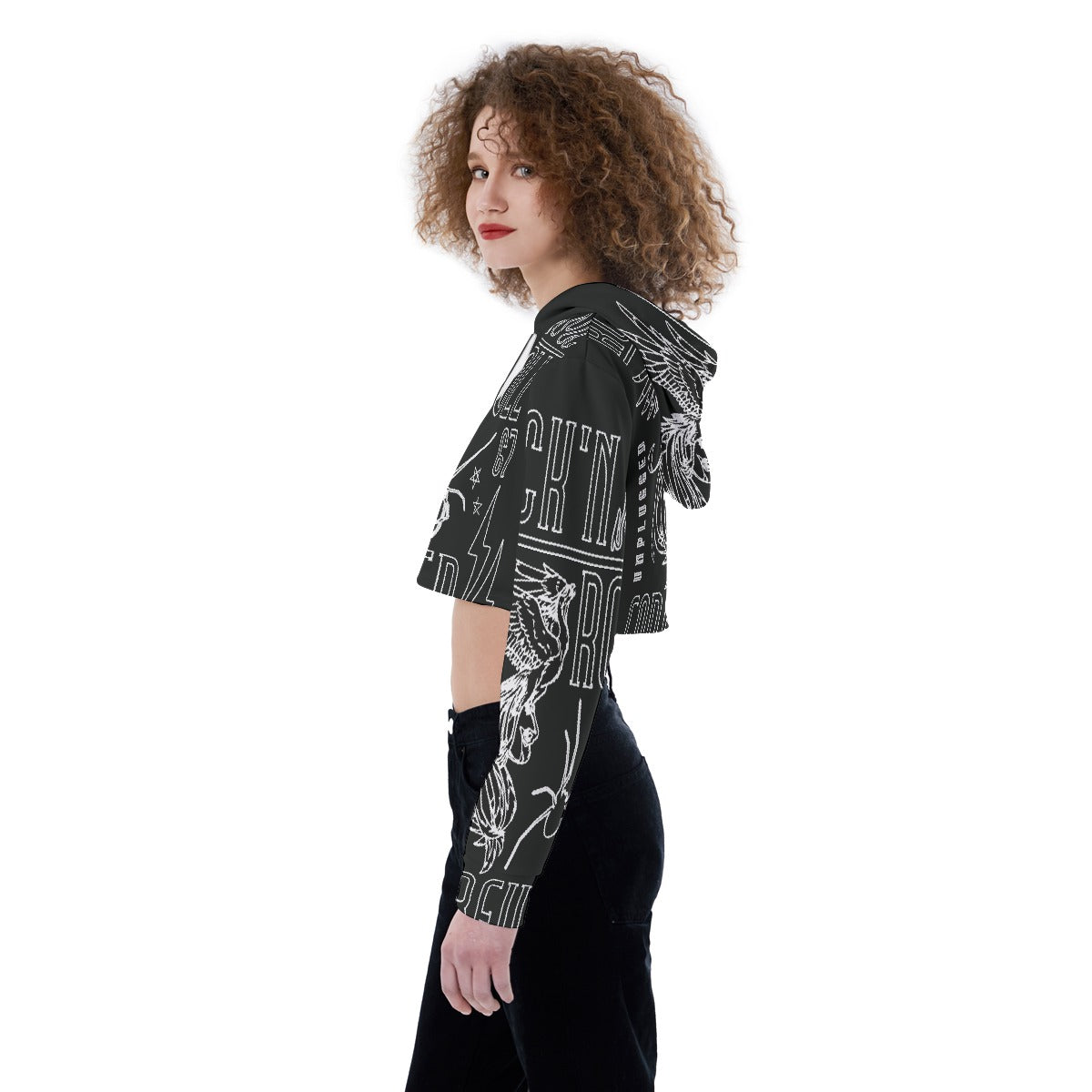 All-Over Print Women's Crop Top Hoodie