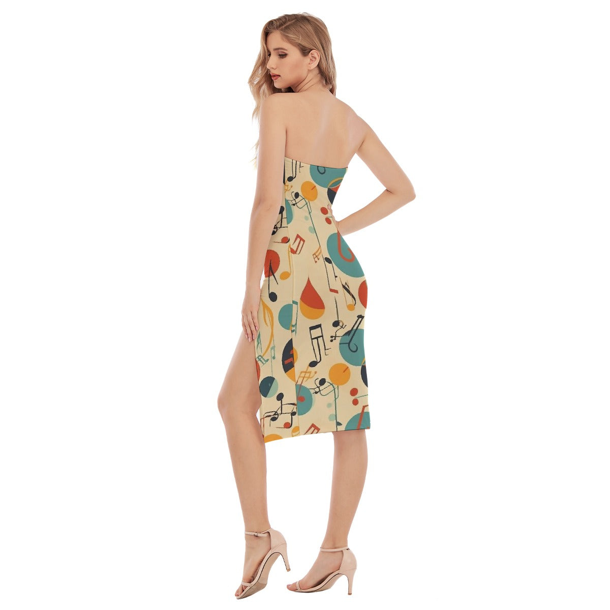 All-Over Print Women's Side Split Tube Top Dress
