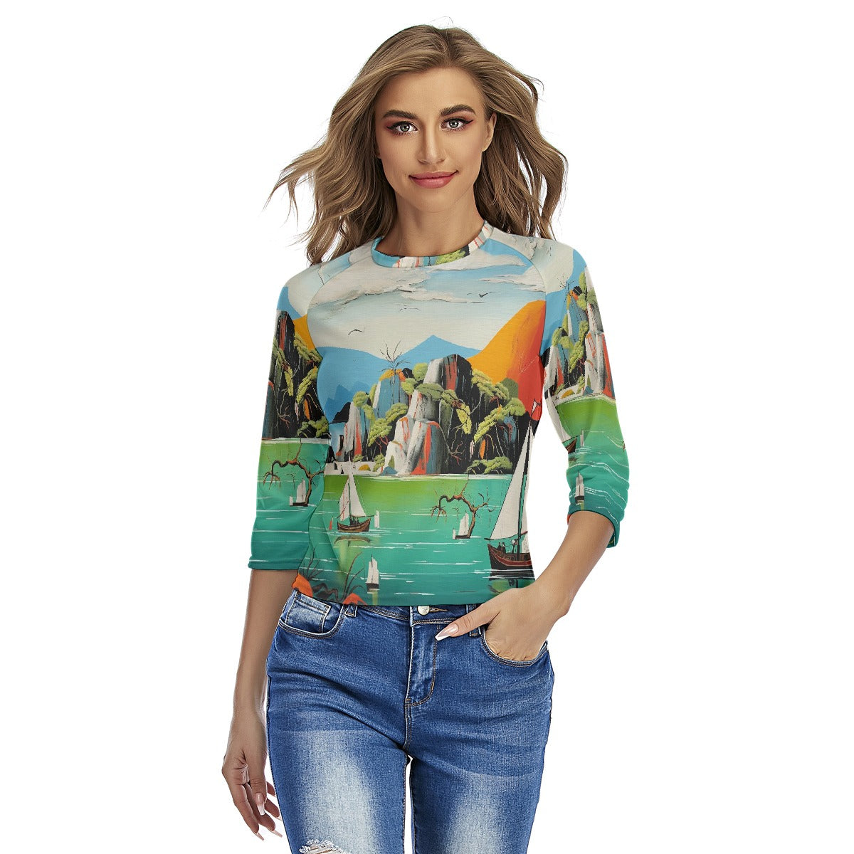 All-Over Print Women's Raglan Sleeves T-shirts