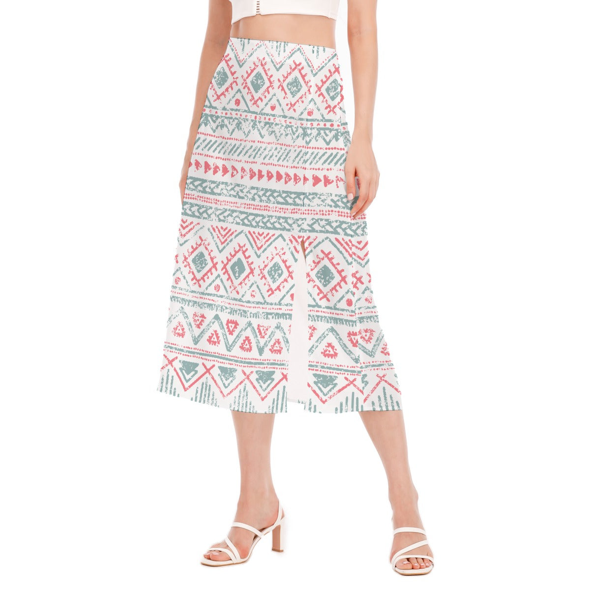All-Over Print Women's High Slit Long Skirt