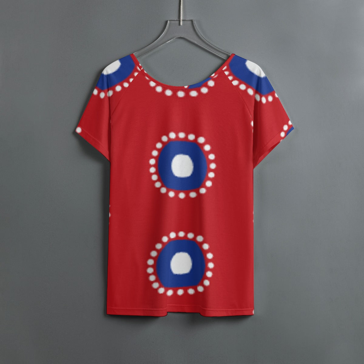 All-Over Print Women's Round Neck T-shirt With Raglan Sleeve
