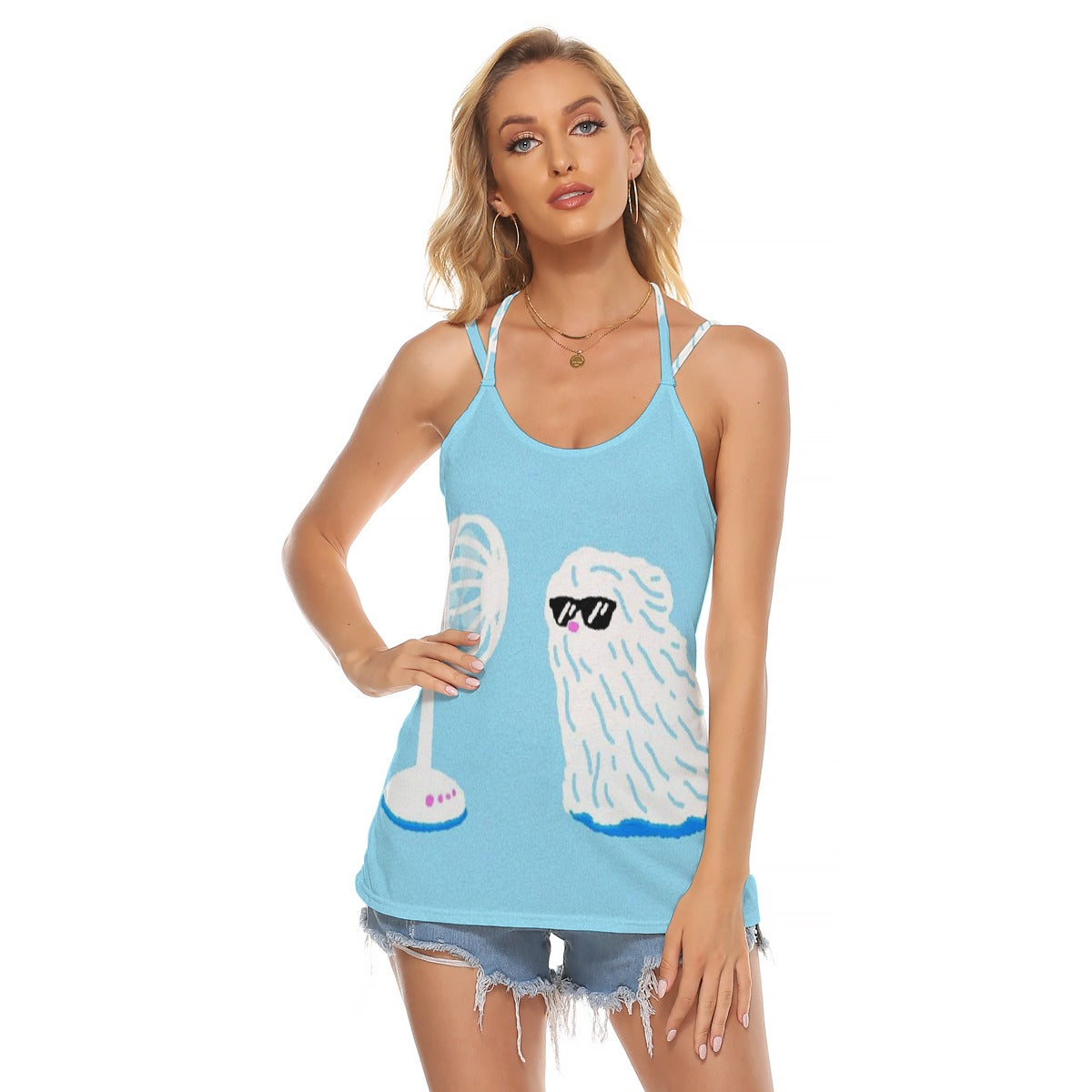 All-Over Print Women's Halter Top With Backless
