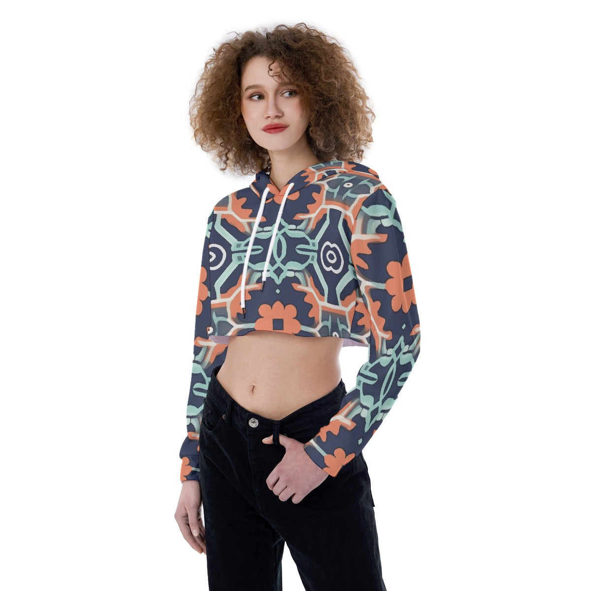 All-Over Print Women's Crop Top Hoodie
