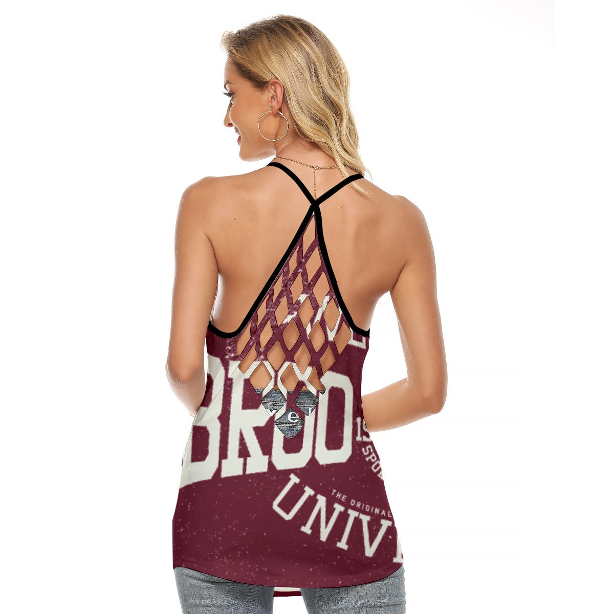 All-Over Print Women's Criss-Cross Open Back Tank Top