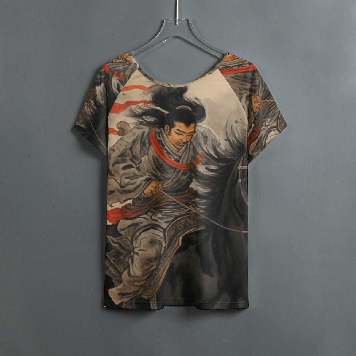 All-Over Print Women's Round Neck T-shirt With Raglan Sleeve