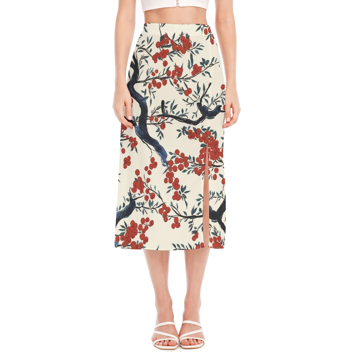 All-Over Print Women's High Slit Long Skirt