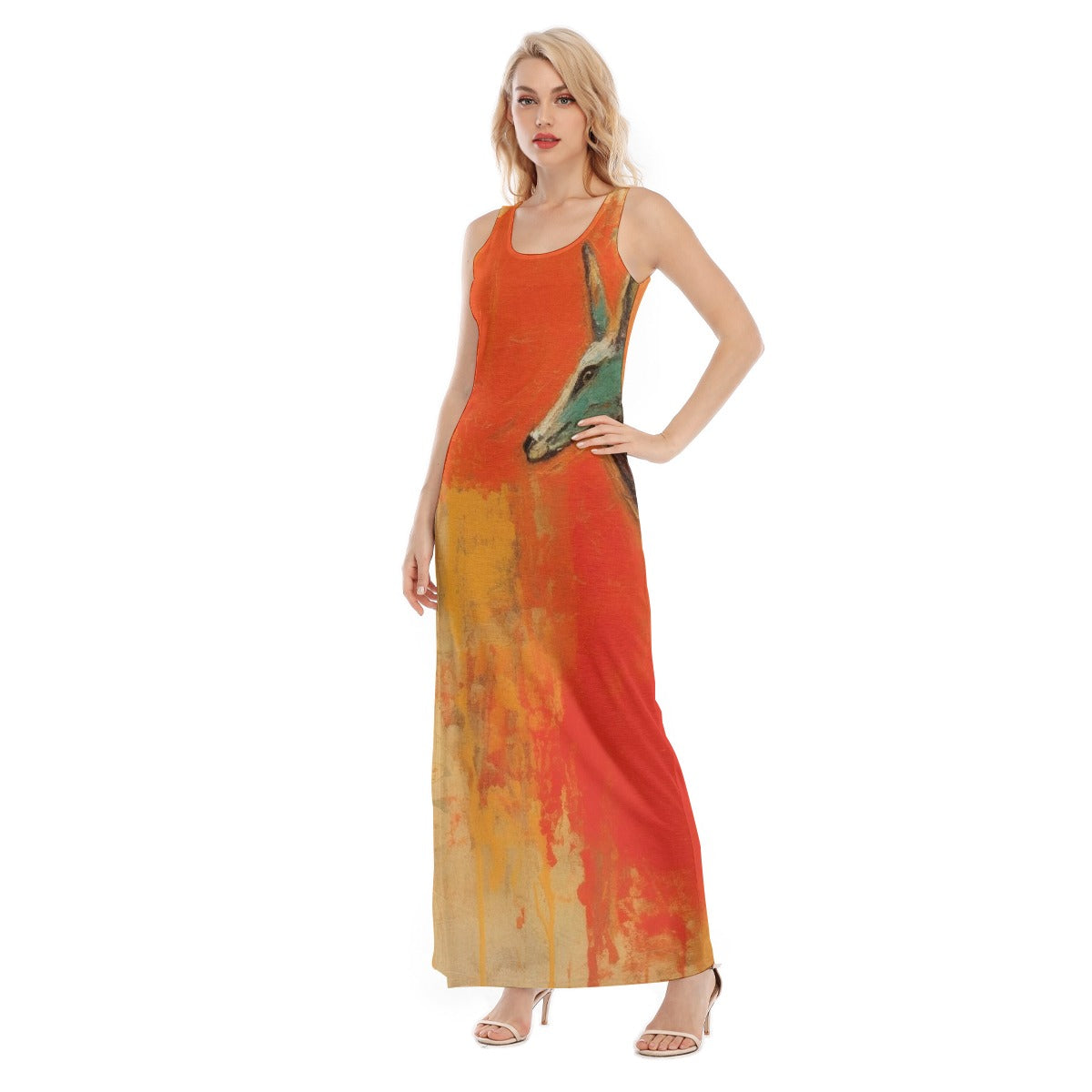 All-Over Print Women's Vest Dress | Length To Ankle