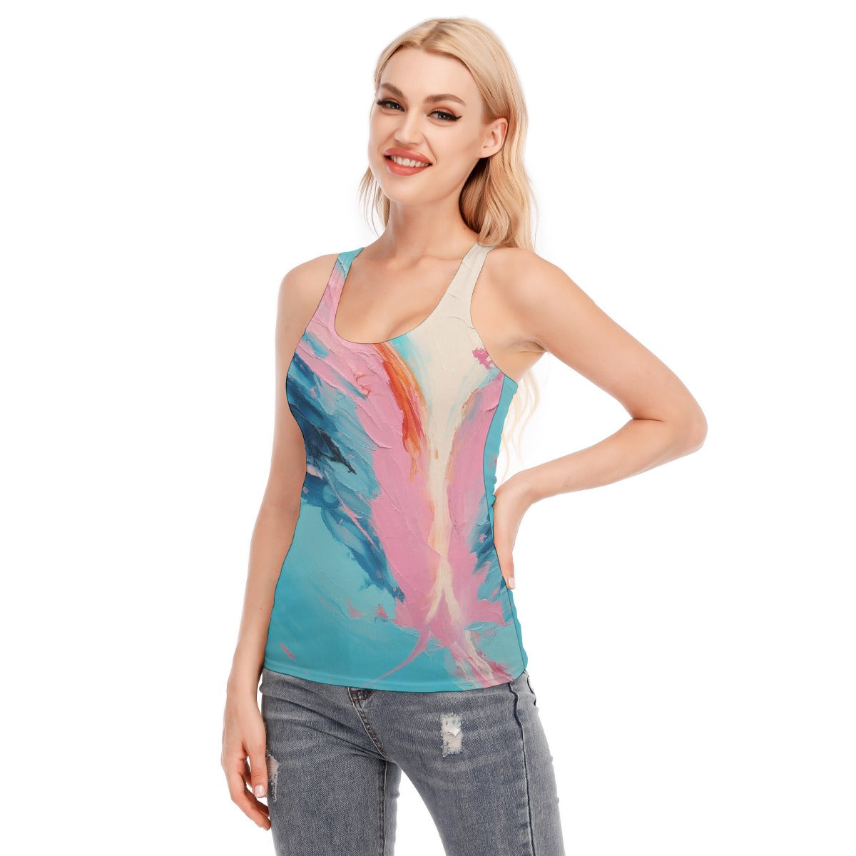 All-Over Print Women's Racer Vest | 190GSM Cotton