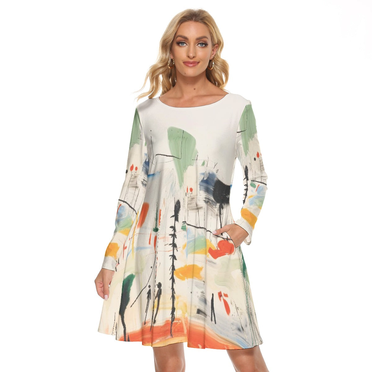 All-Over Print Women's Crew Neck Dress