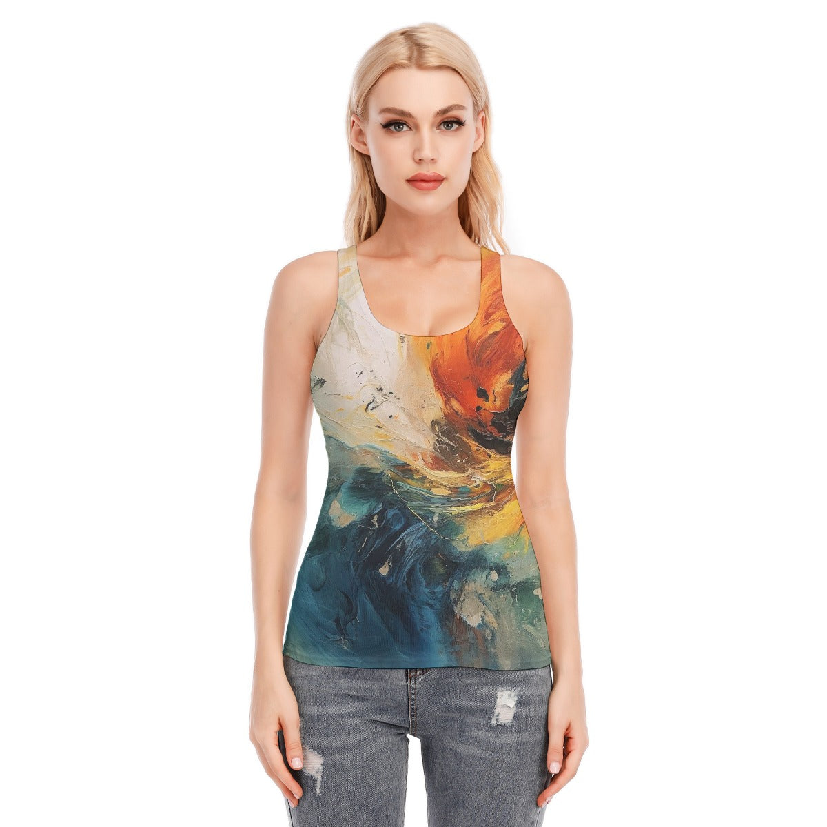 All-Over Print Women's Racer Vest | 190GSM Cotton
