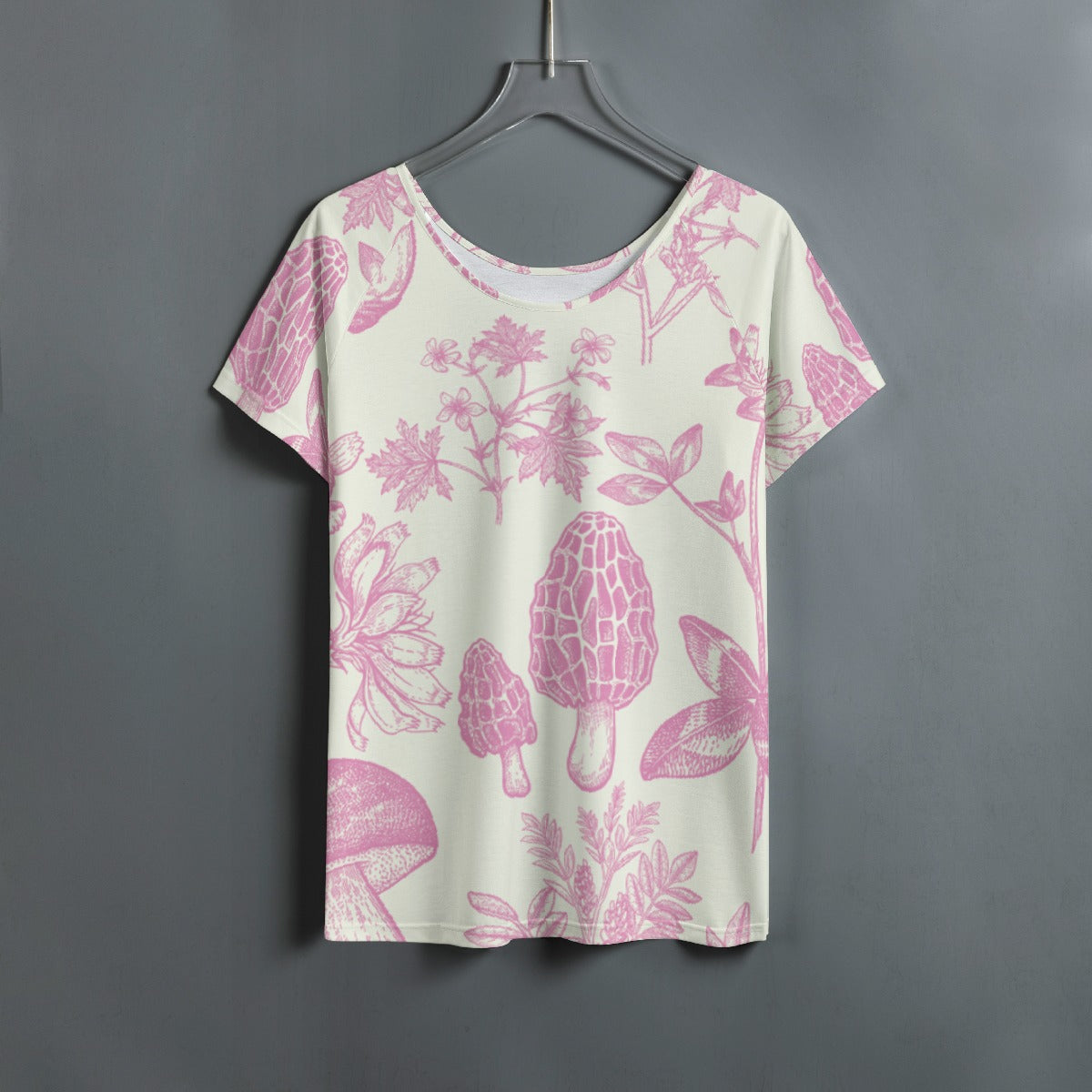 All-Over Print Women's Round Neck T-shirt With Raglan Sleeve