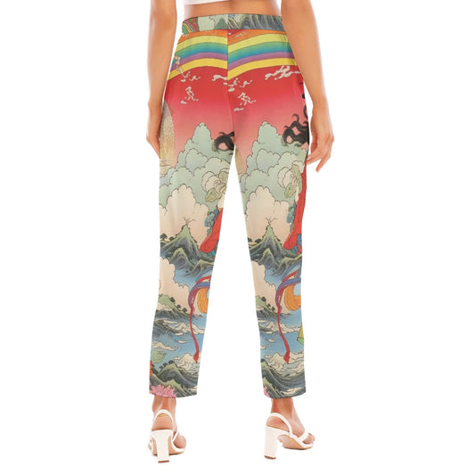 All-Over Print Women's Loose Straight-leg Pants