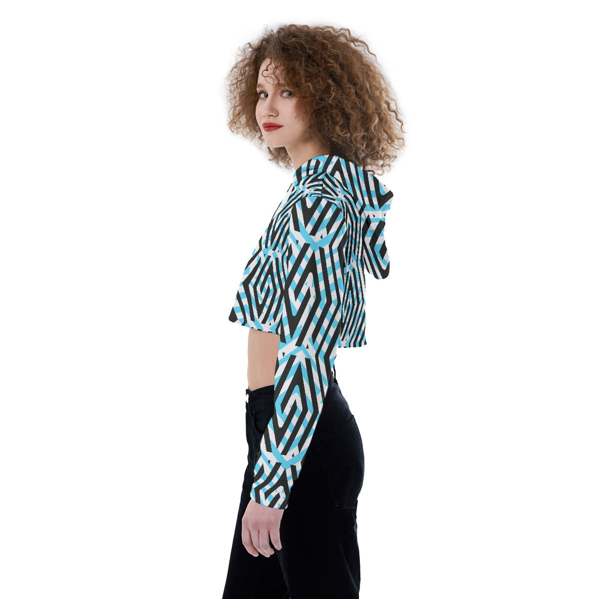 All-Over Print Women's Crop Top Hoodie