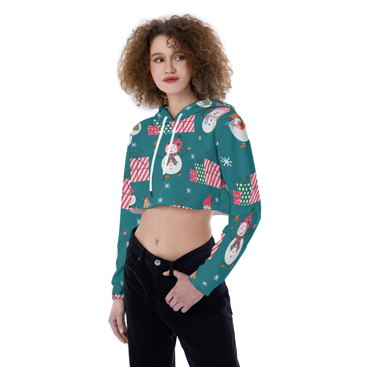 All-Over Print Women's Crop Top Hoodie