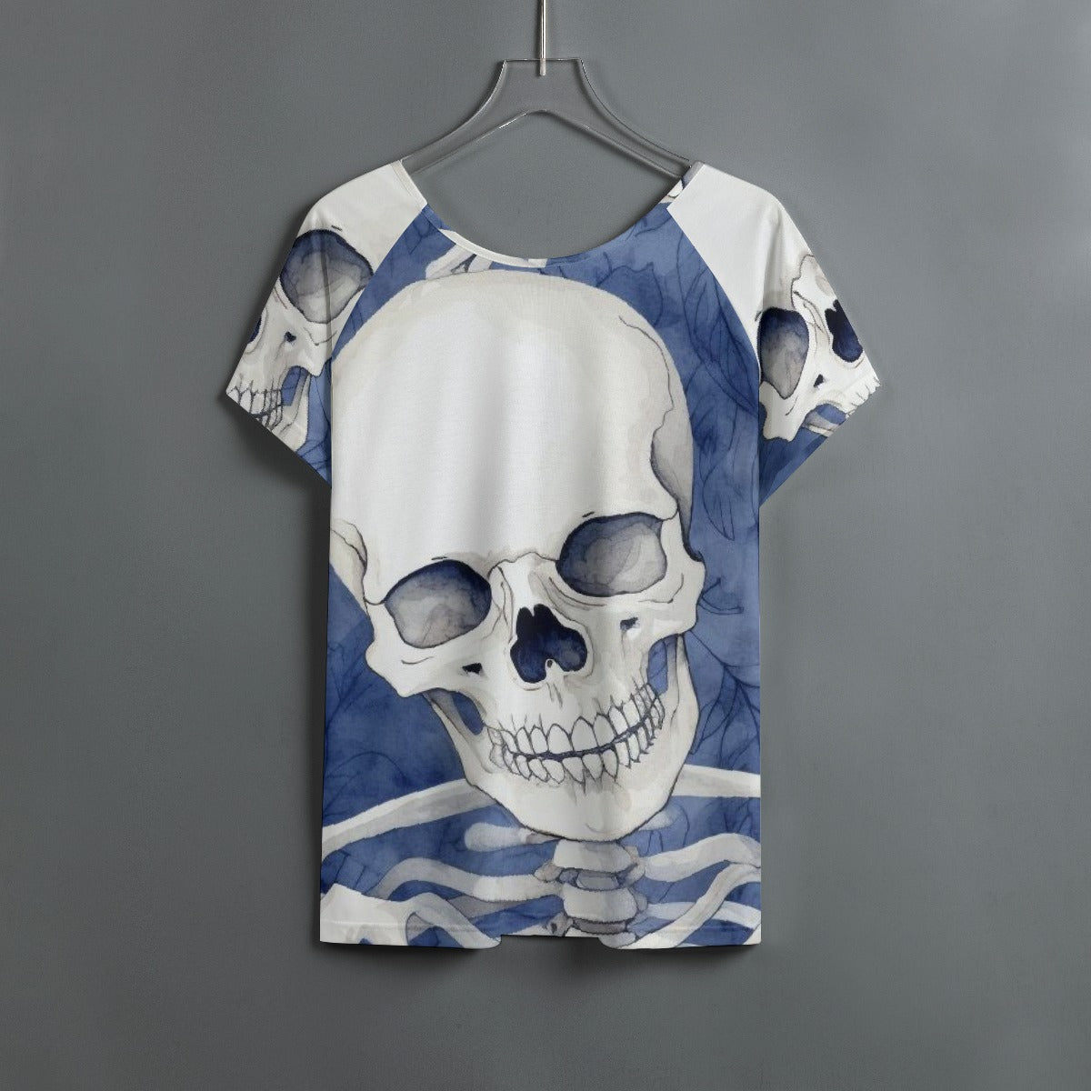 All-Over Print Women's Round Neck T-shirt With Raglan Sleeve