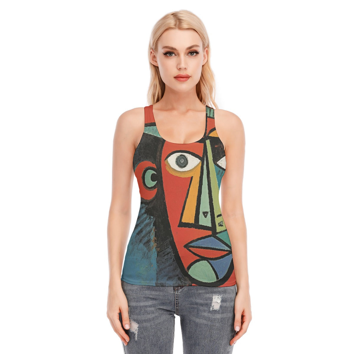 All-Over Print Women's Racer Vest | 190GSM Cotton