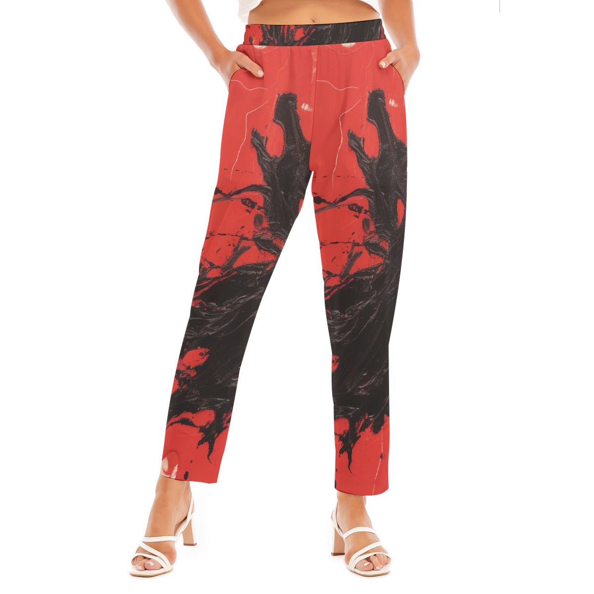 All-Over Print Women's Loose Straight-leg Pants