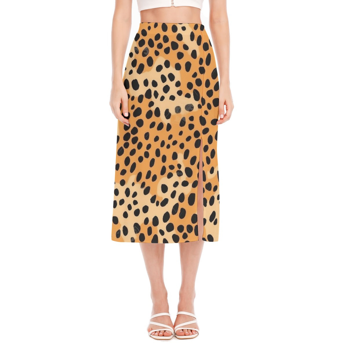 All-Over Print Women's High Slit Long Skirt