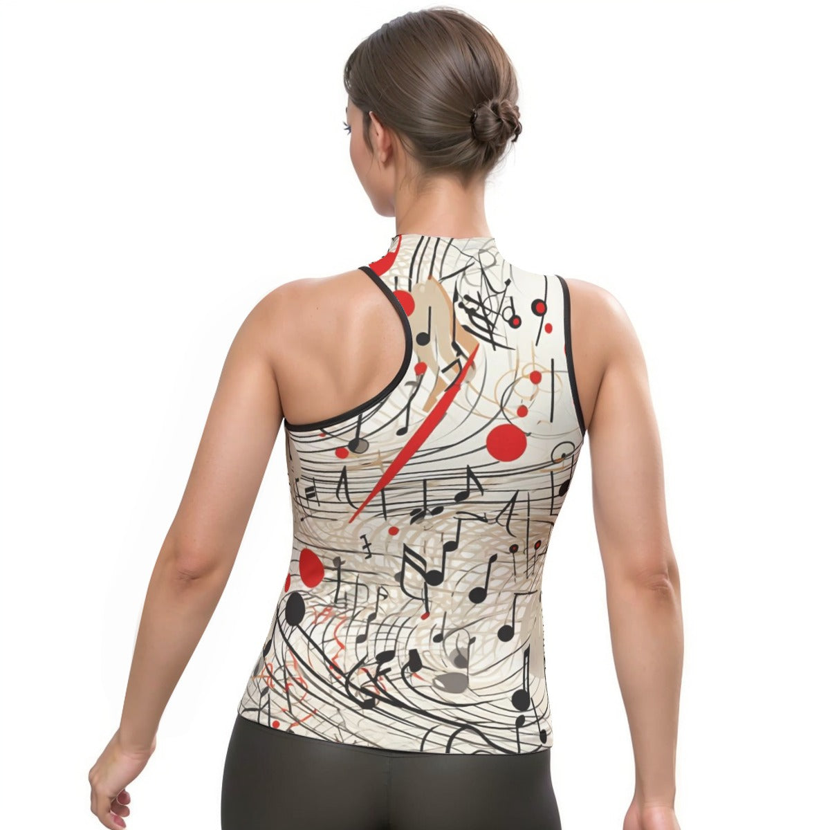 All-Over Print Women's Halter Sleeveless Asymmetrical Tank Top