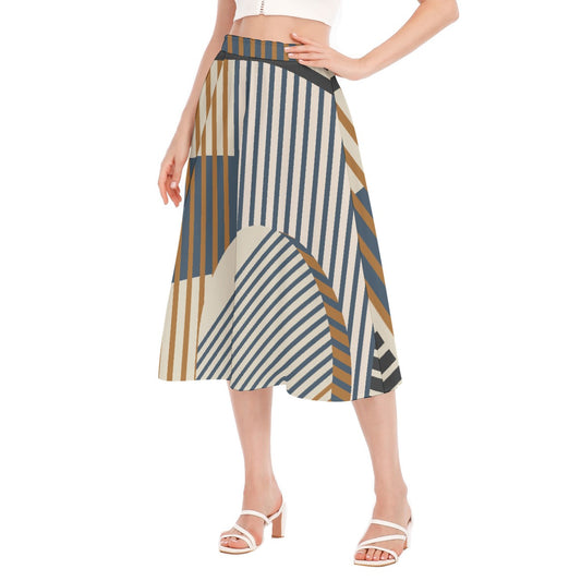 All-Over Print Women's Long Section Chiffon Skirt