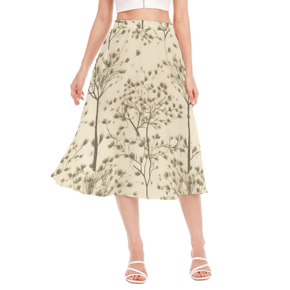 All-Over Print Women's Long Section Chiffon Skirt