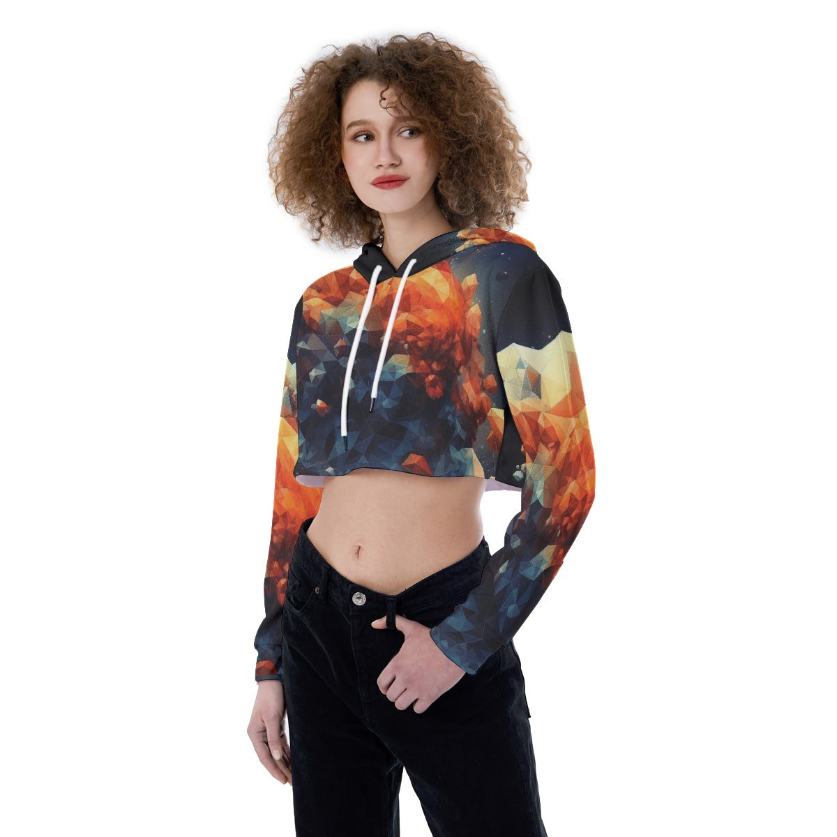 All-Over Print Women's Crop Top Hoodie