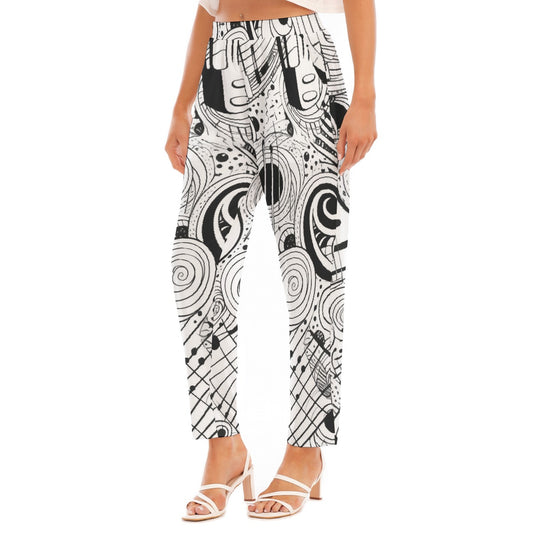All-Over Print Women's Loose Straight-leg Pants