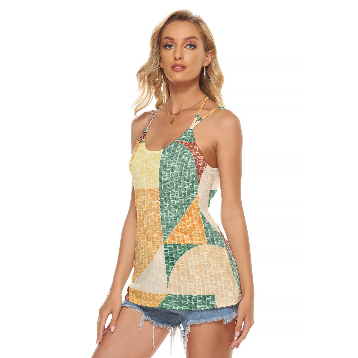 All-Over Print Women's Halter Top With Backless