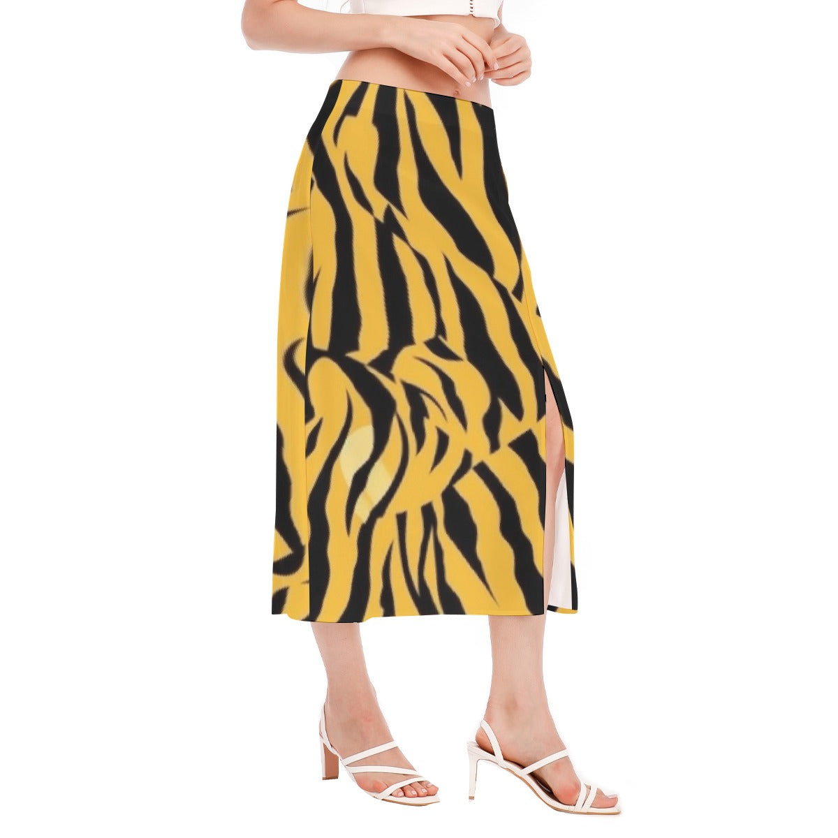 All-Over Print Women's High Slit Long Skirt