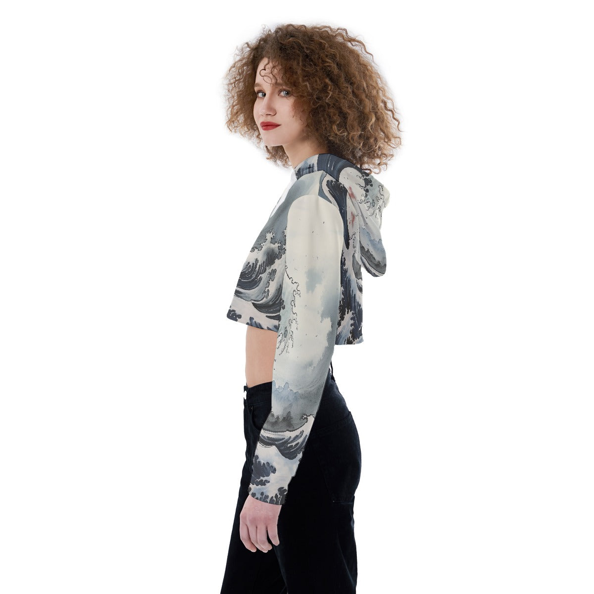 All-Over Print Women's Crop Top Hoodie