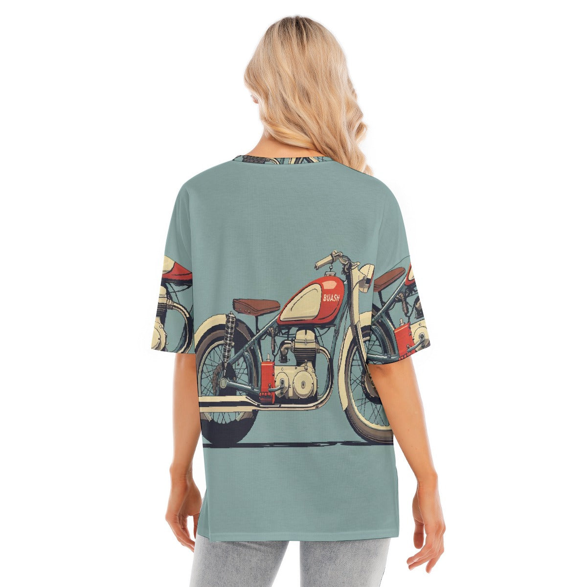 All-Over Print Women's Short Sleeves T-shirt With Hem Split