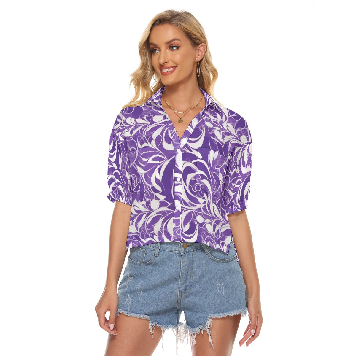 All-Over Print Women's V-neck Shirts