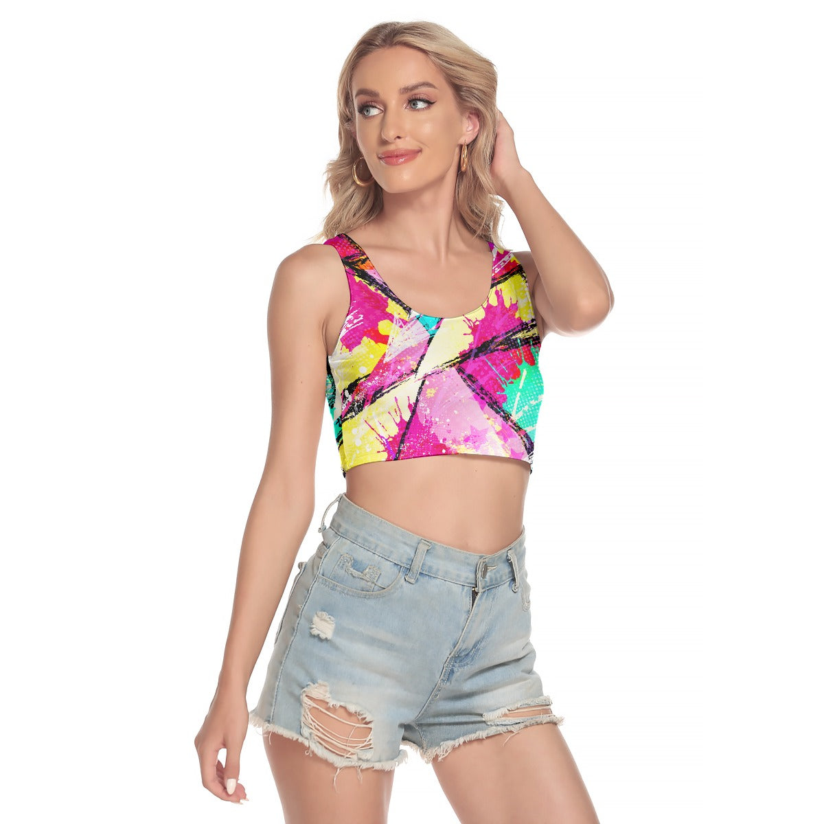 All-Over Print Women's Sport Crop Tank Top