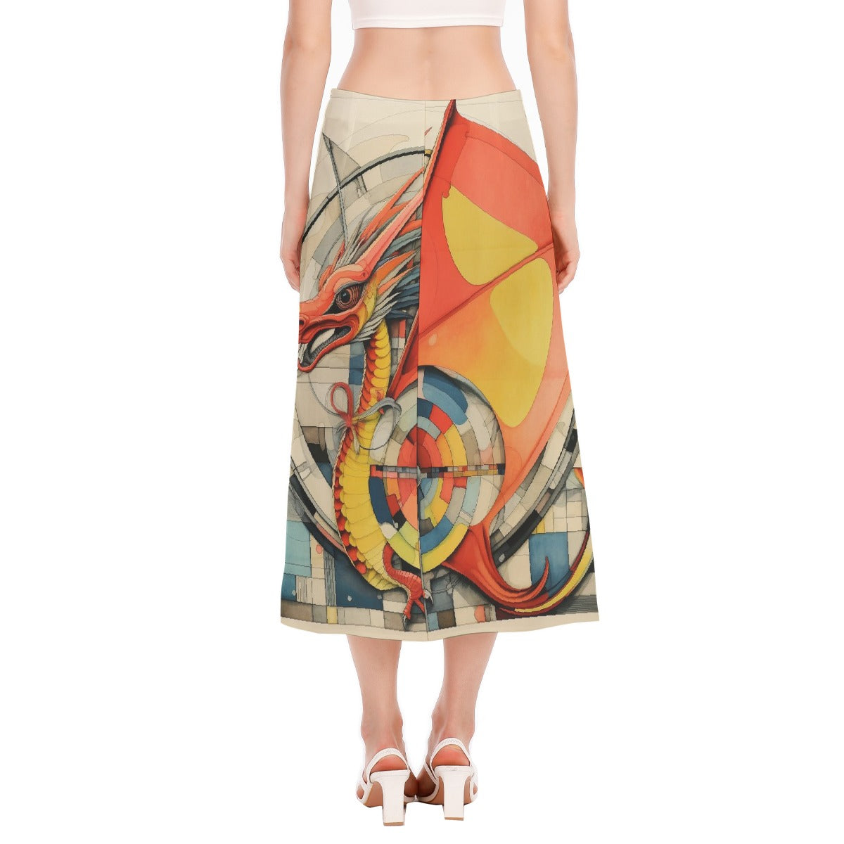 All-Over Print Women's High Slit Long Skirt