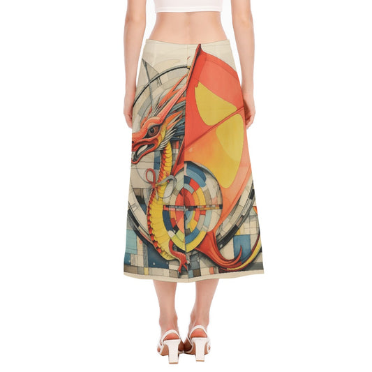 All-Over Print Women's High Slit Long Skirt