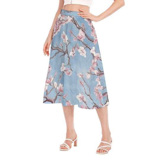 All-Over Print Women's Long Section Chiffon Skirt