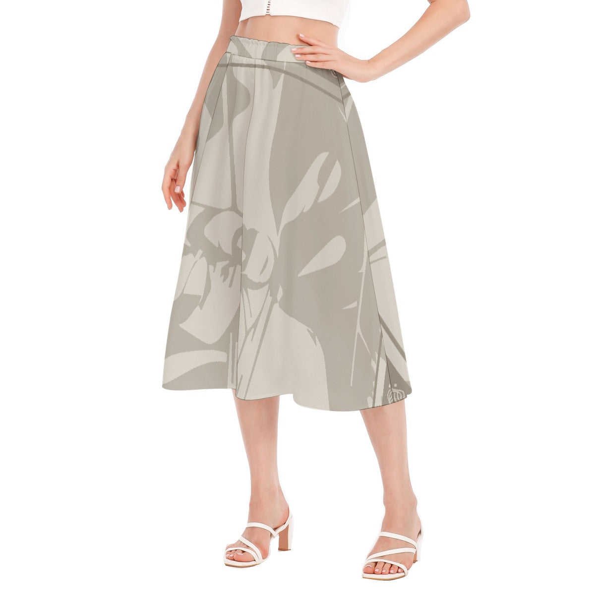 All-Over Print Women's Long Section Chiffon Skirt