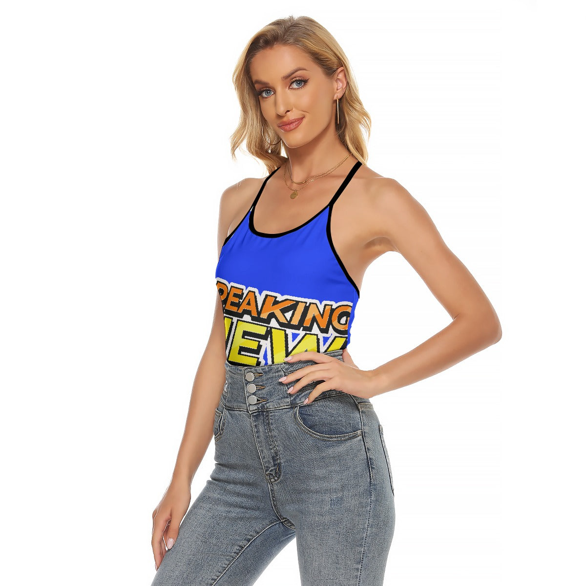 All-Over Print Women's Criss-Cross Open Back Tank Top