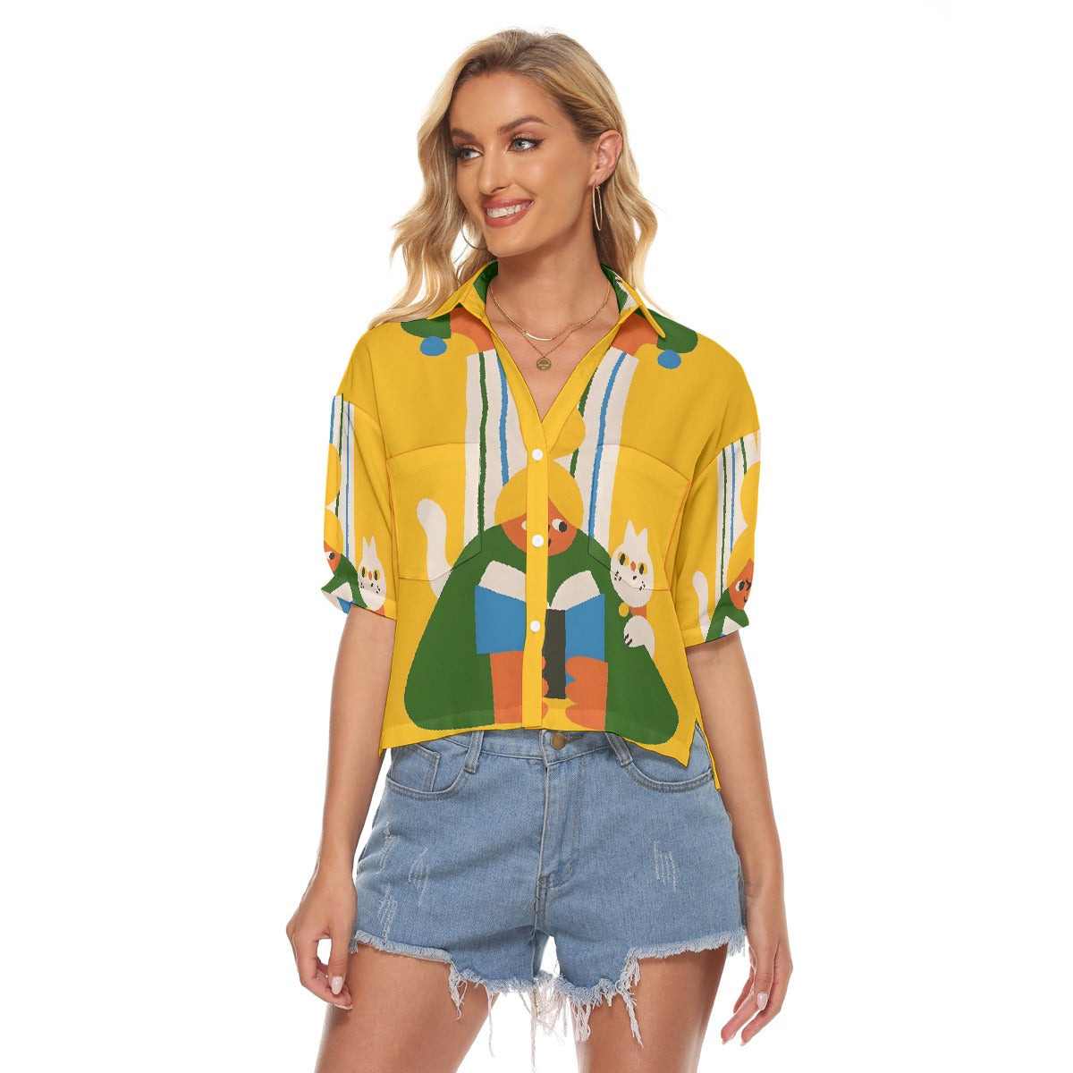 All-Over Print Women's V-neck Shirts