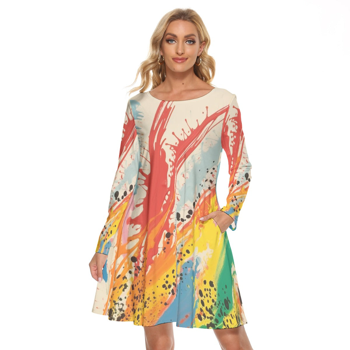 All-Over Print Women's Crew Neck Dress