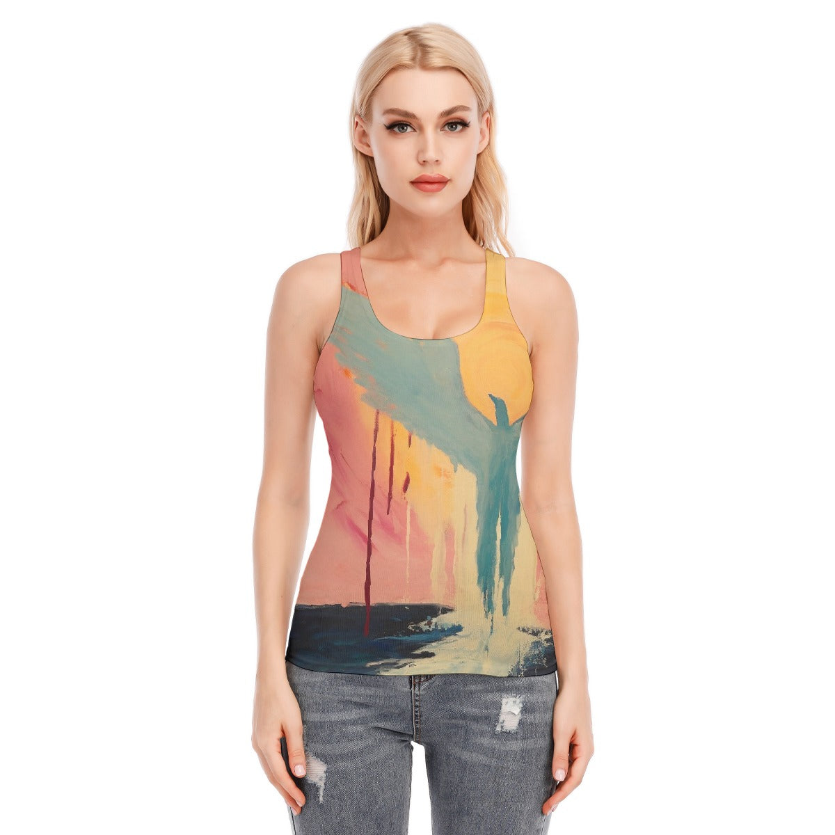 All-Over Print Women's Racer Vest | 190GSM Cotton