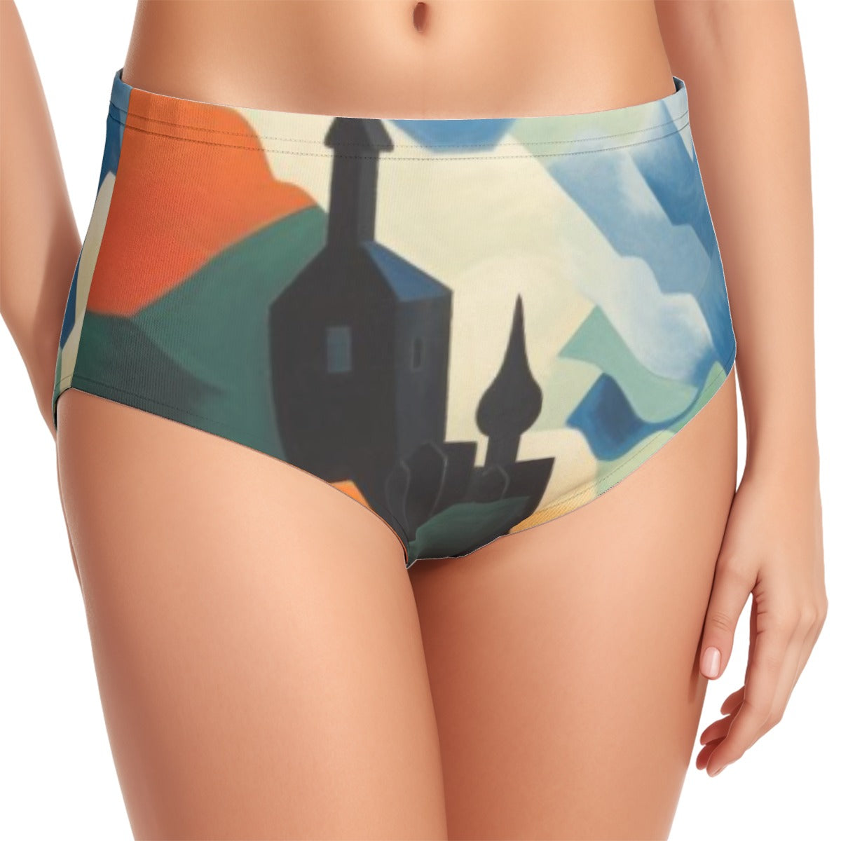 All-Over Print Women's Swimsuit Set With Halter