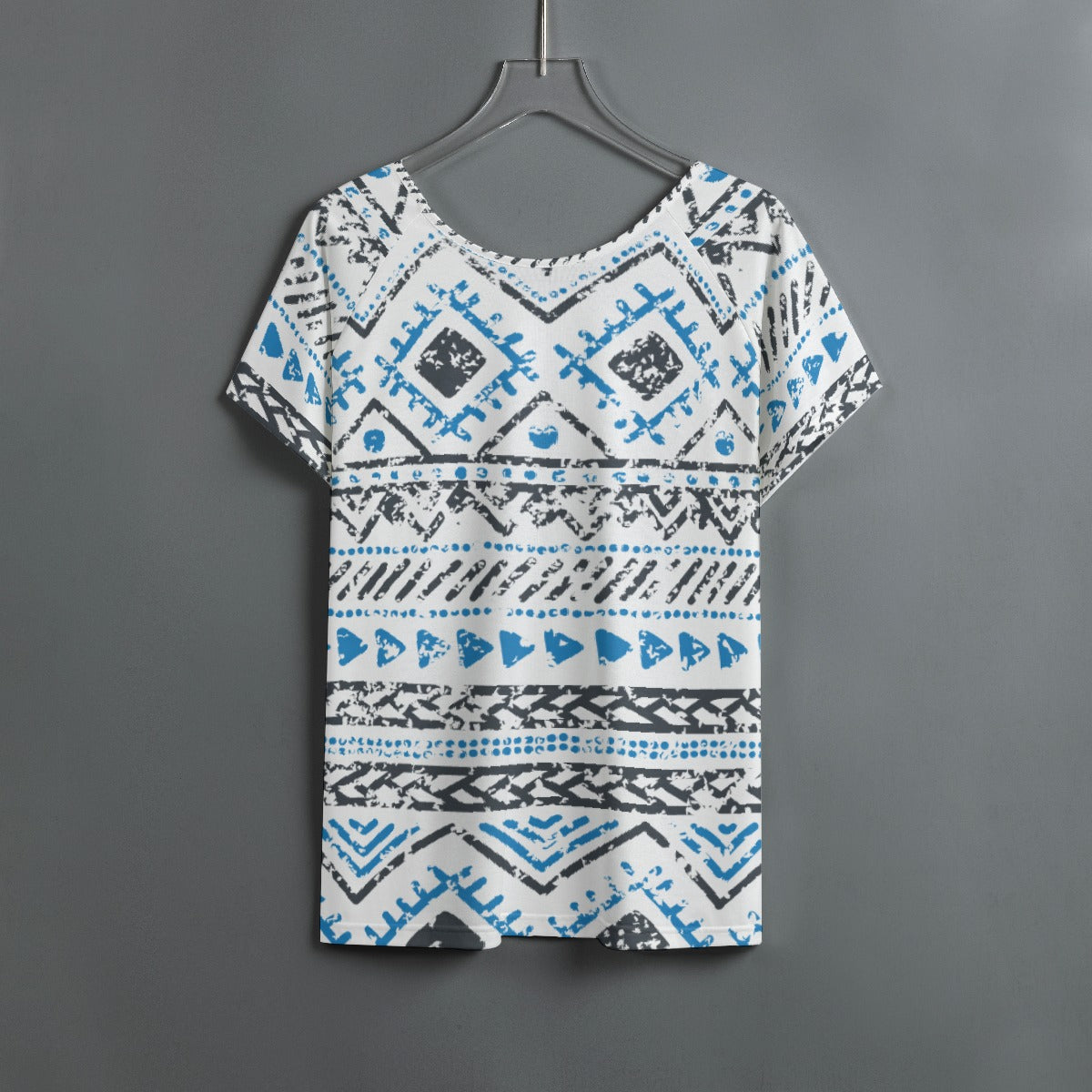 All-Over Print Women's Round Neck T-shirt With Raglan Sleeve