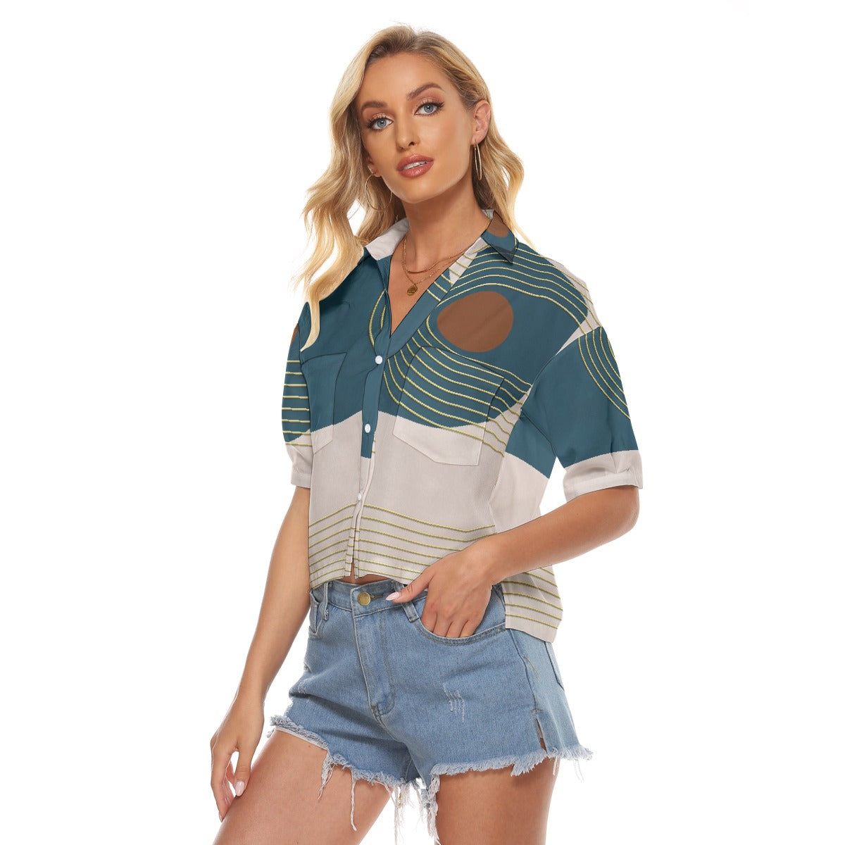 All-Over Print Women's V-neck Shirts