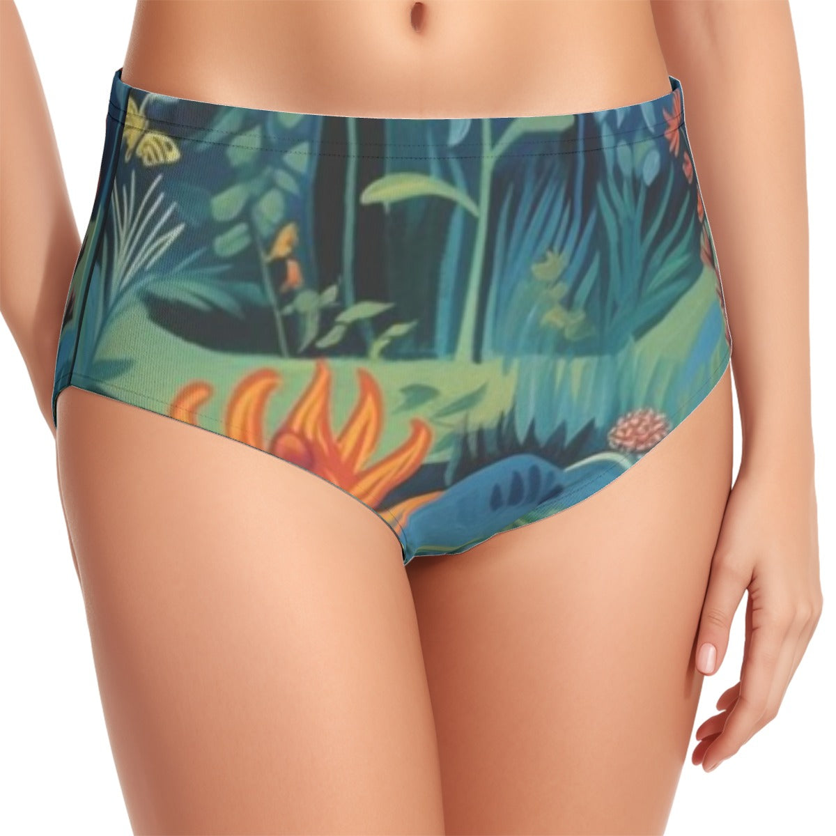 All-Over Print Women's Swimsuit Set With Halter