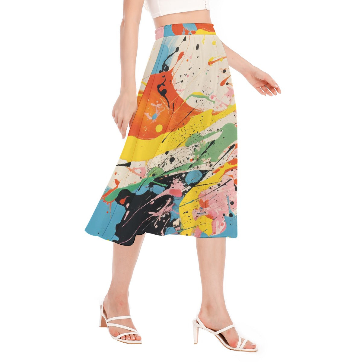 All-Over Print Women's Long Section Chiffon Skirt