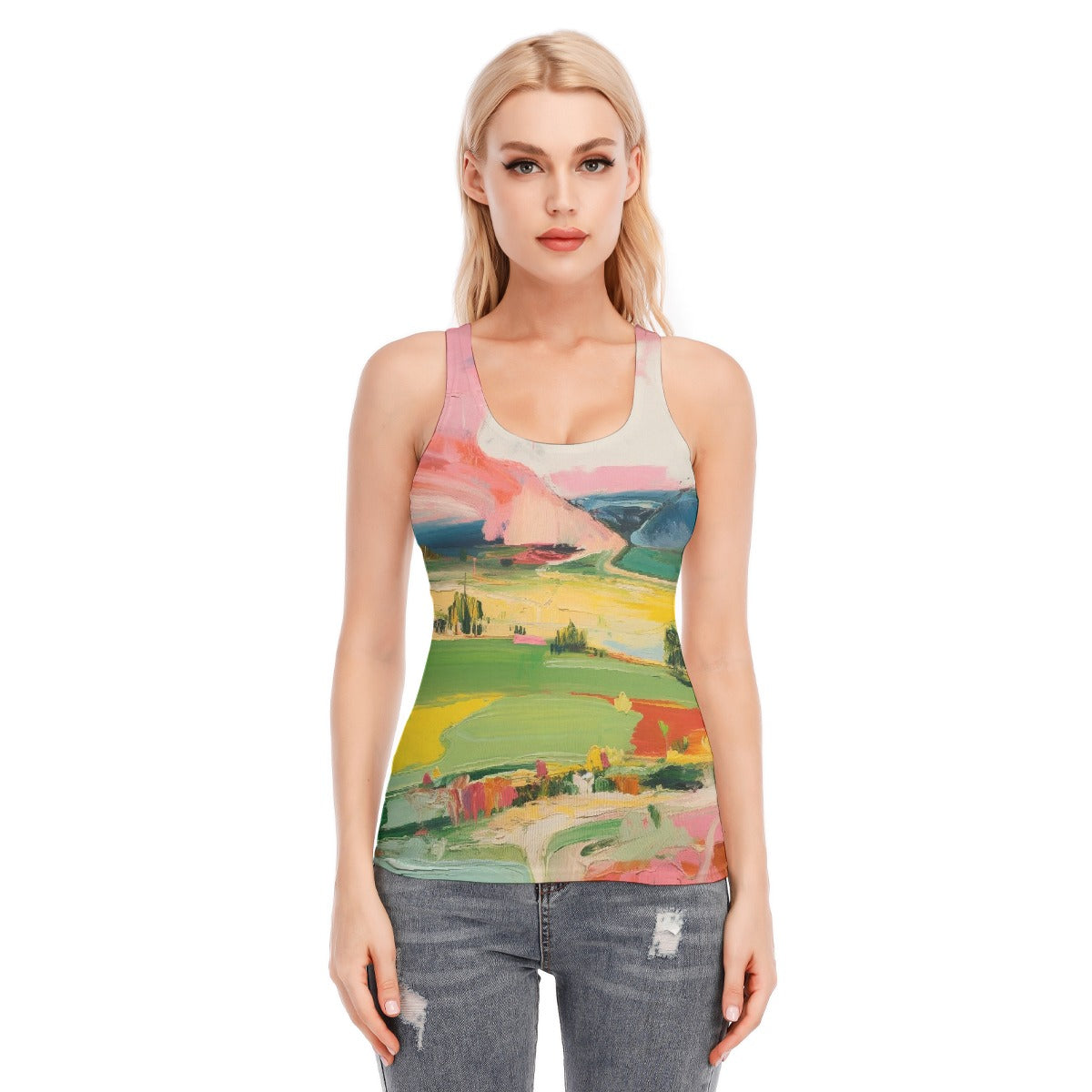 All-Over Print Women's Racer Vest | 190GSM Cotton