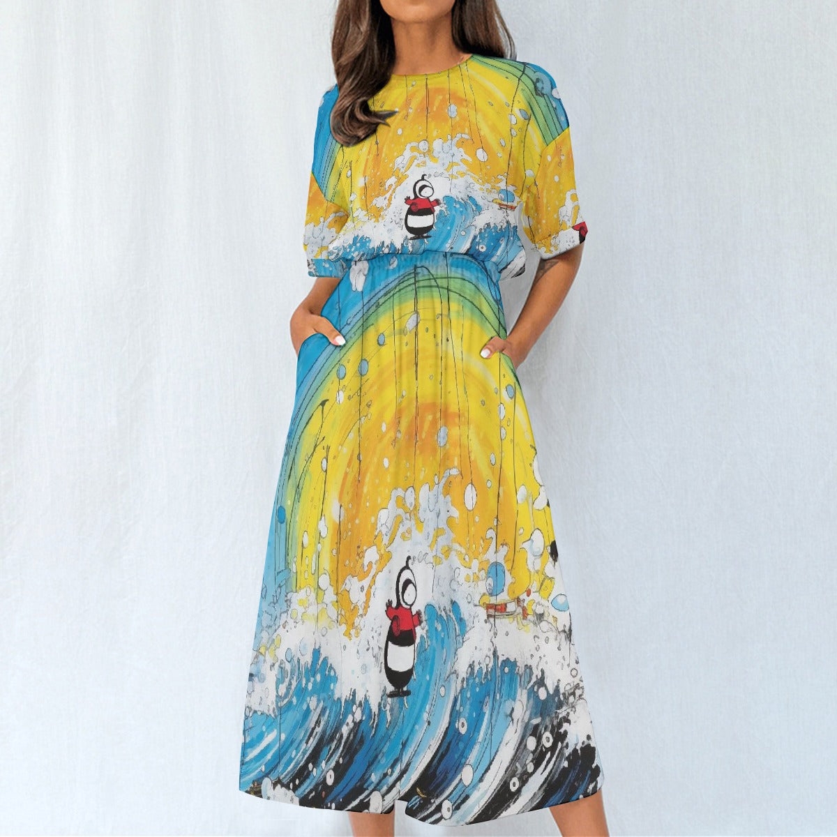 All-Over Print Women's Elastic Waist Dress