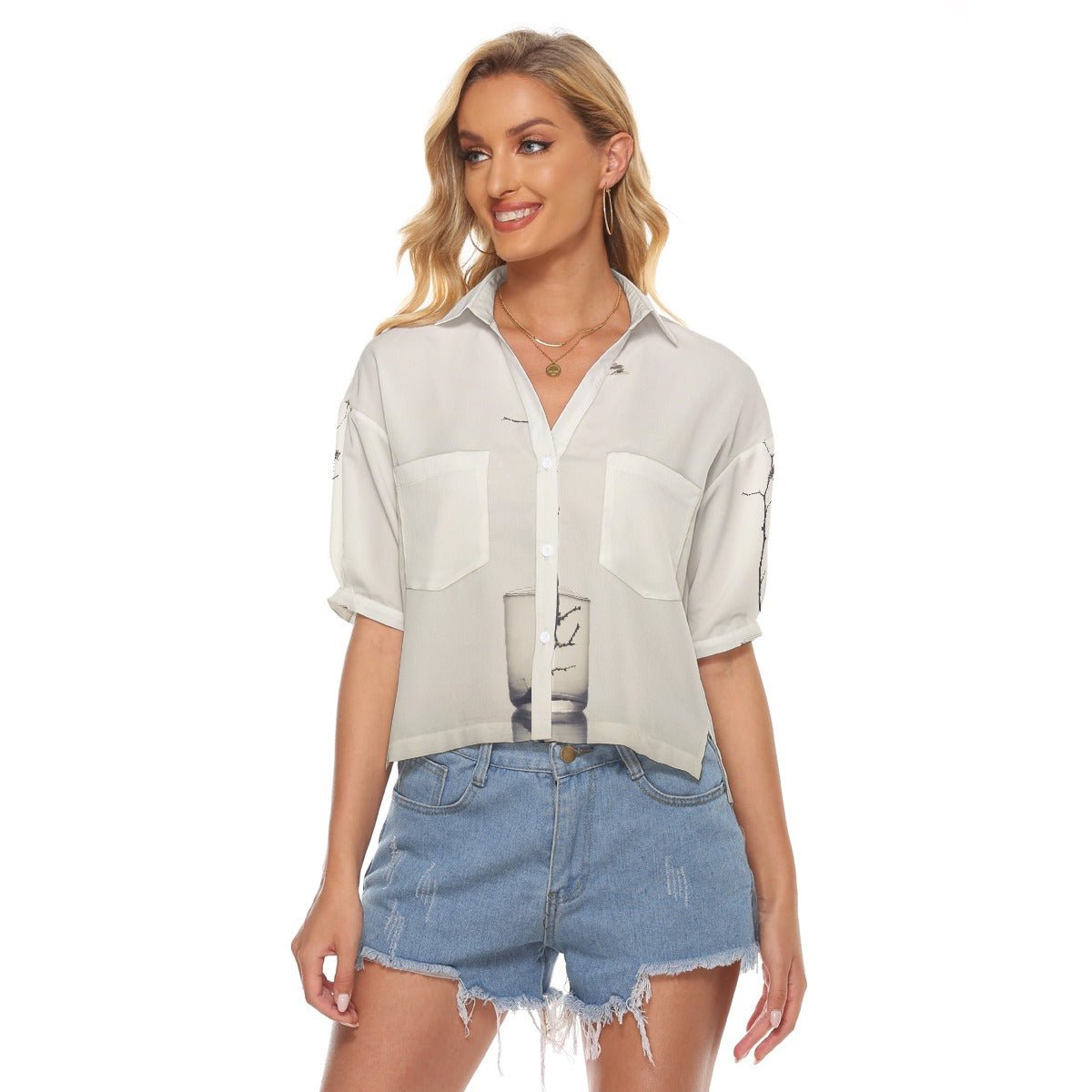 All-Over Print Women's V-neck Shirts